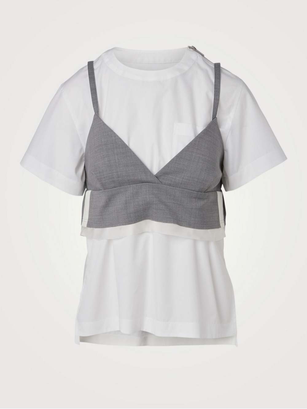 Sacai T-Shirt With Suiting Bralette
